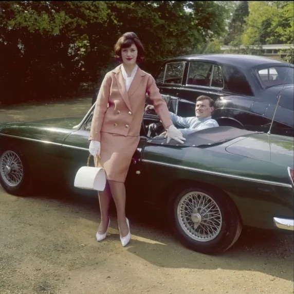 Couple with MGB roadster